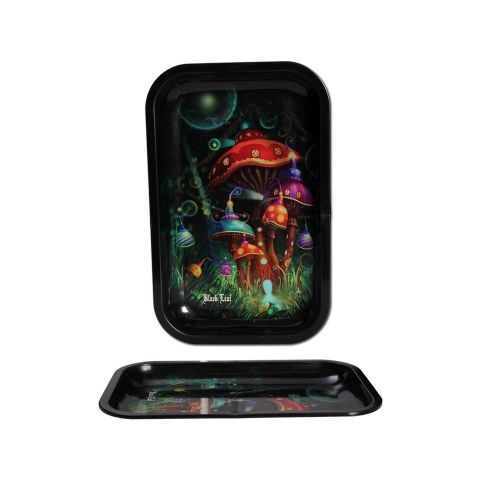 'Black Leaf' Rolling Tray 'Mushroom'