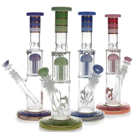 PHOENIX FULL GLASS STRAIGHT TUBE BONG 31cm