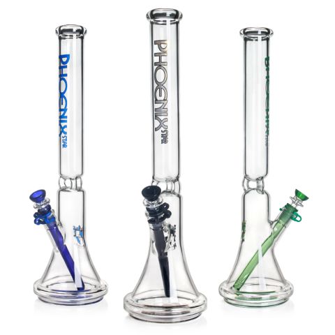 Phoenixstar 18" Thick Glass Beaker Bong – Triple Ring Base Edition