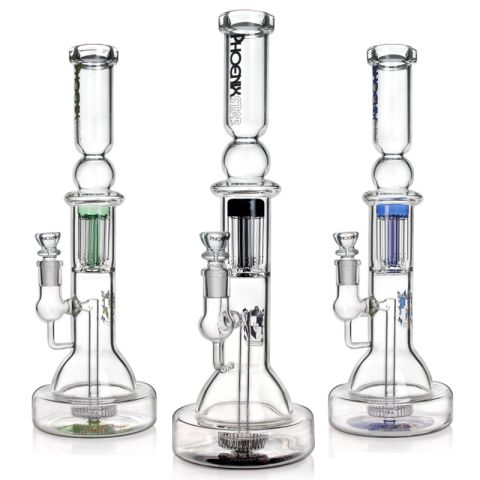 Phoenixstar 16.5" Dual Percolator Beaker Glass Bong – 8-Arm Tree & Matrix Edition