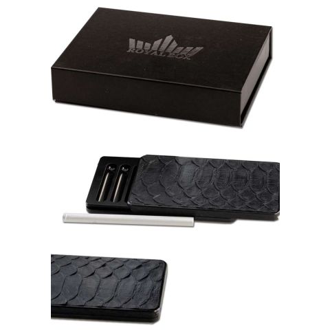 Royal Box Python Snuff Box with Tube black