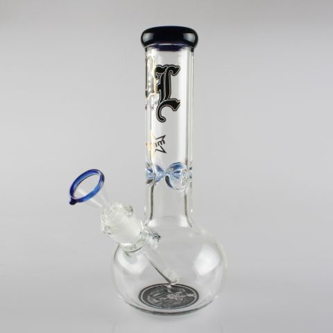 'BLACK LEAF' GLASS ICEBONG BLUE