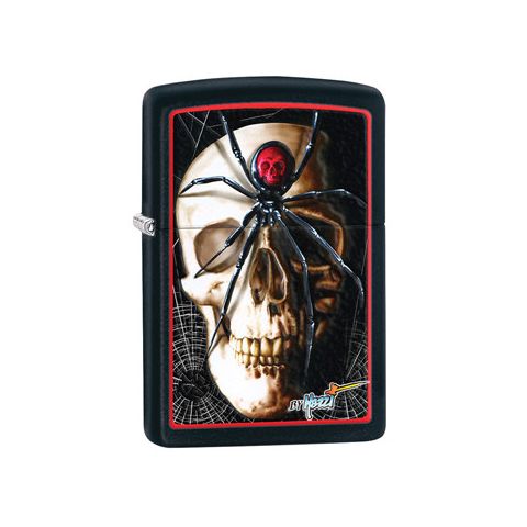 ZIPPO 28627 MAZZI SKULL SPIDER – BLACK MATTE