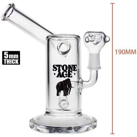 Stone Age With Tar Catcher (Clear) - glass water bong