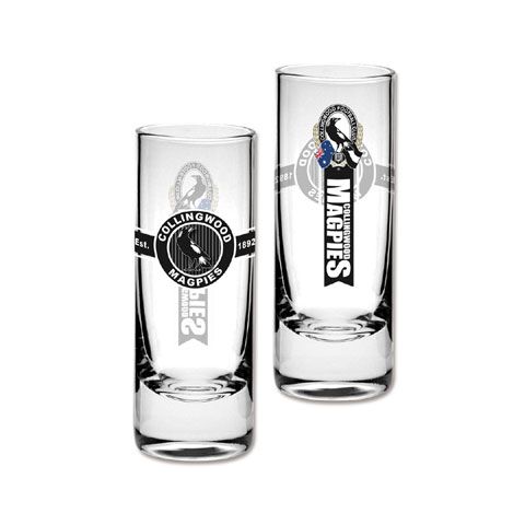 COLLINGWOOD MAGPIES 2 Shots Glasses