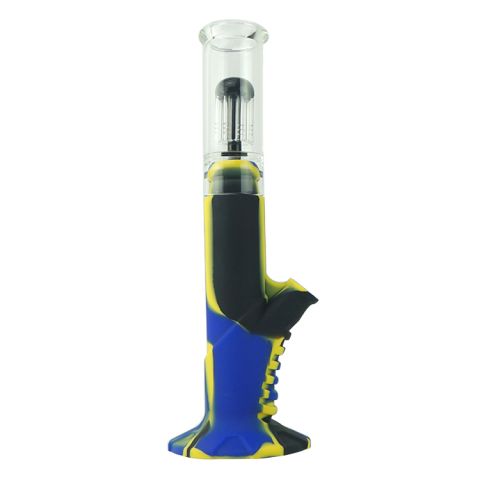 SILICONE BONGS WITH 8ARM TREE PERC GLASS TOP