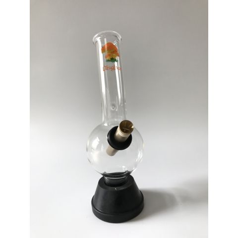 OLS RUBBER BASE GLASS BONG HURRICANE-MUSHROOM