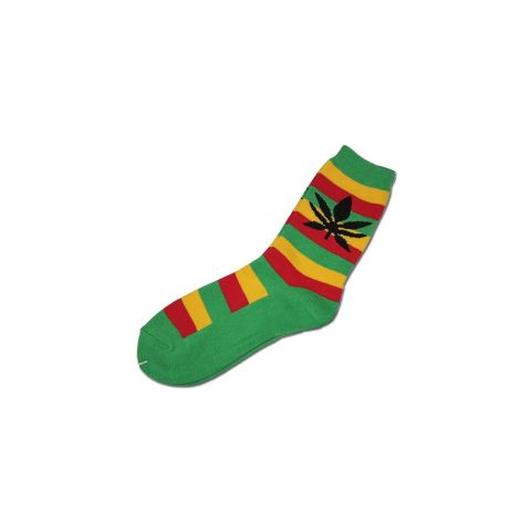 Socks 'In Weed we trust!' Rasta Hempleaf black
