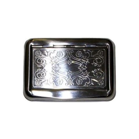 Aztec Chrome Tobacco Tin with Pattern