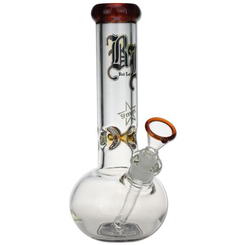'Black Leaf' Glass Icebong amber