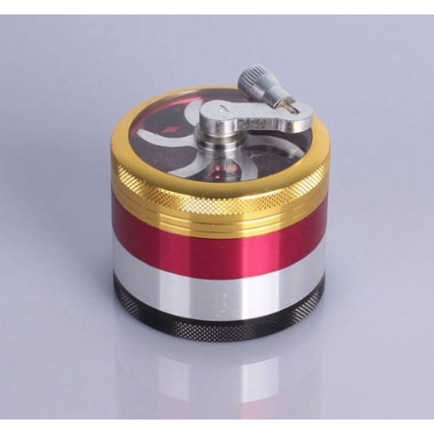 Colorful Aluminum Herb Grinder with Mill Handle 