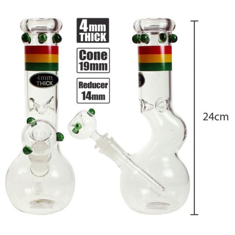 Stone Age glass bong With Ice Catcher - Green