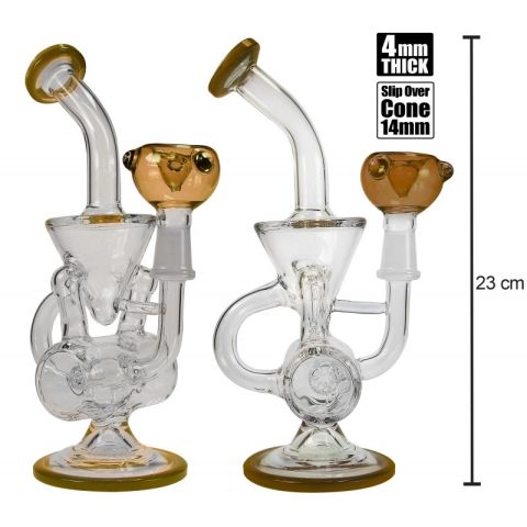 Stone Age glass bong With Tar Catcher - Amber