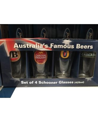 Australia's famous Beers Set of 4 glasses