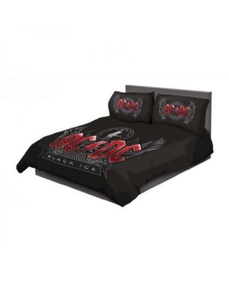 ACDC Queen Bed Quilt Cover Set Black Ice  