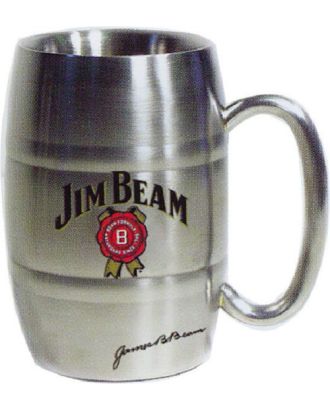 Jim Beam Stainless Steel Barrel Mug 420ml/14oz