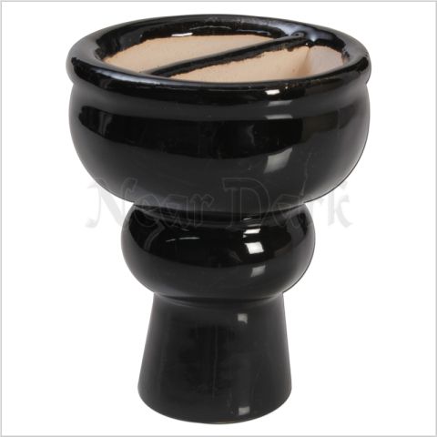 'Aladin' Ceramic Shisha Bowl double chamber black