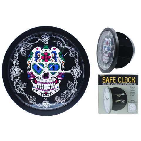 Candy Skull Safe Clock