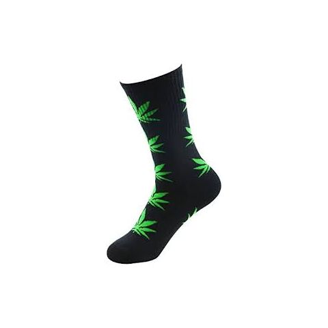 Socks 'In Weed we trust!' black Hempleaf coloured