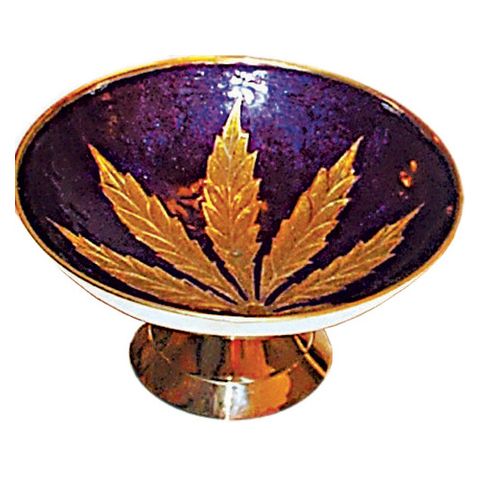 Brass Mull Bowl With Leaf