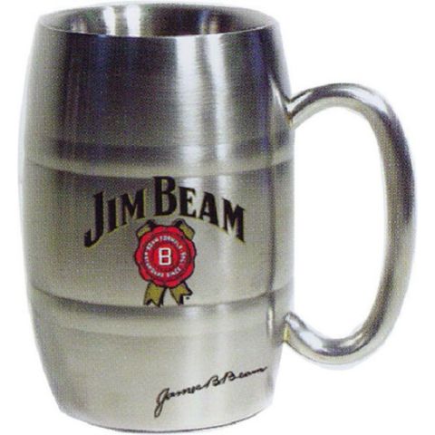 Jim Beam Stainless Steel Barrel Mug 420ml/14oz