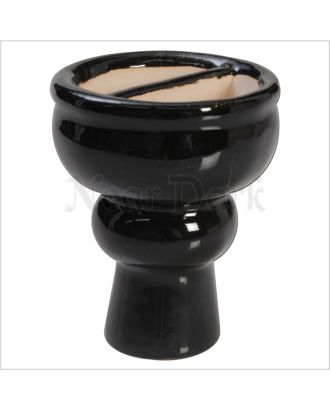 'Aladin' Ceramic Shisha Bowl double chamber black