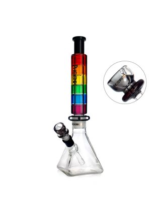 Phoenixstar 16" Freezable Glycerin Coil Beaker Bong - Rainbow Edition