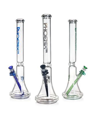 Phoenixstar 18" Thick Glass Beaker Bong – Triple Ring Base Edition