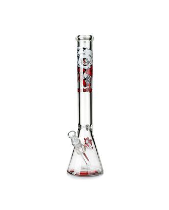 PHOENIX FULL GLASS BONG BLOOD SKULL DECALS 46CM