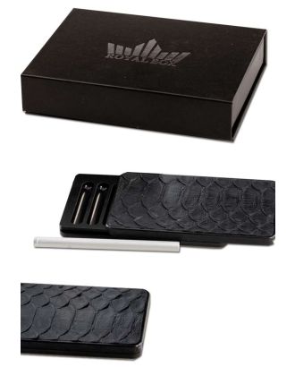 Royal Box Python Snuff Box with Tube black