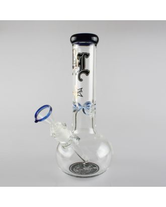 'BLACK LEAF' GLASS ICEBONG BLUE