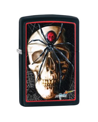ZIPPO 28627 MAZZI SKULL SPIDER – BLACK MATTE