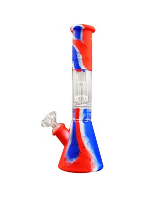 LARGE SILICONE BONGS WITH GLASS PERCOLATOR