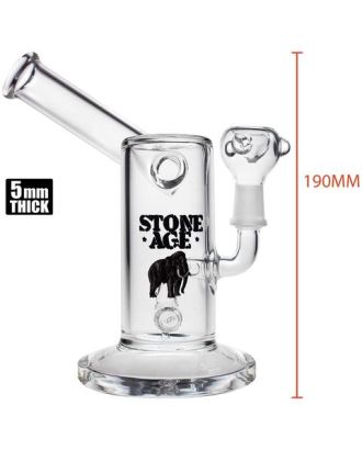 Stone Age With Tar Catcher (Clear) - glass water bong