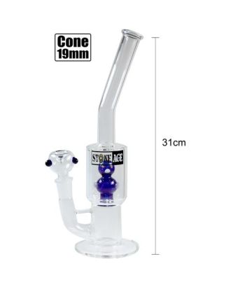 Stone Age glass bong With Tar Catcher Blue 31cm