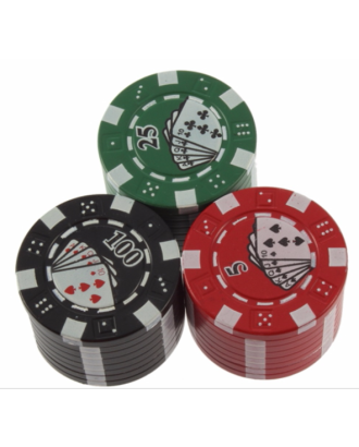 Metal Three Layers Poker Style Herb Grinder