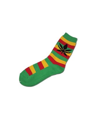 Socks 'In Weed we trust!' Rasta Hempleaf black