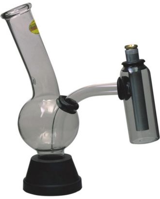 Glass bong bent bubble bonza chamber