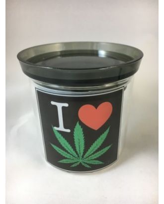 Pop top glass herb jar with lid
