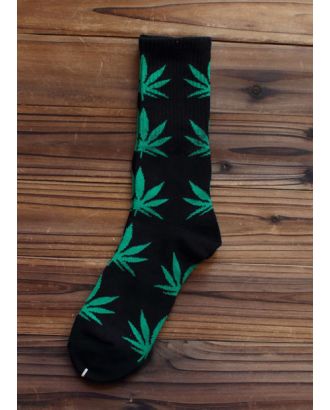 Socks 'In Weed we trust!' Rasta Hempleaf black