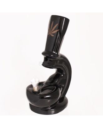 Ceramic Glaze Pipe/ Bongs Black Microscope Shape 8 inch